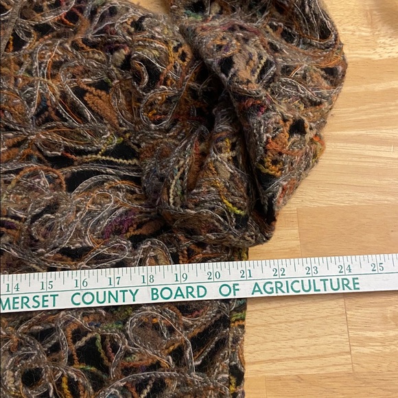 Blue Ice Jacket Womens Medium Multicolor Wool Mohair Blend Boucle Collared Lined - Picture 3 of 14